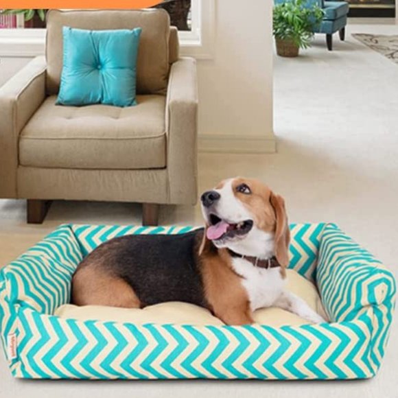 Miguel Dog Bed Cat Bed for Large Medium Small Dog Indoor Outdoor Rectangle Blue